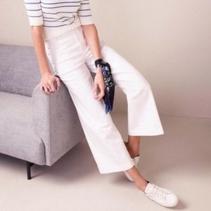 Ann Taylor Marina White Wide Leg Culotte Pants